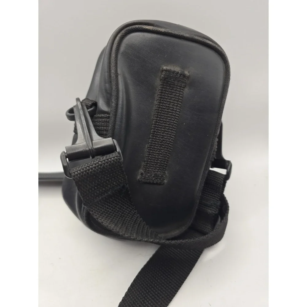 Vtg Nikon Point & Shoot Film Camera Case Bag Black Leather Zip Pouch 2-Pocket